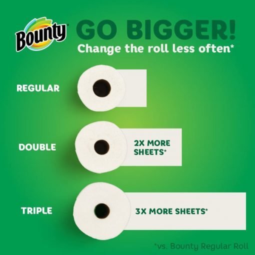 Bounty 16 Family Rolls Quick Size Paper White Towels (=40 Regular Rolls)-toilet paper - Image 6