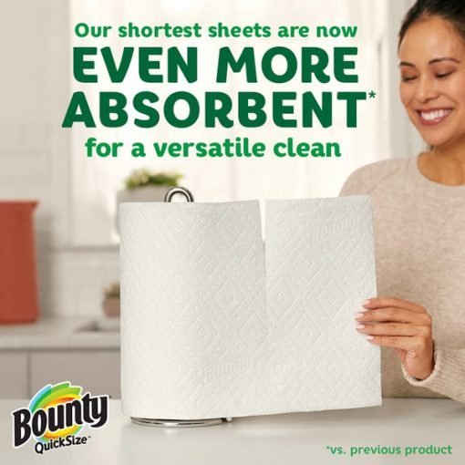 Bounty 16 Family Rolls Quick Size Paper White Towels (=40 Regular Rolls)-toilet paper - Image 4